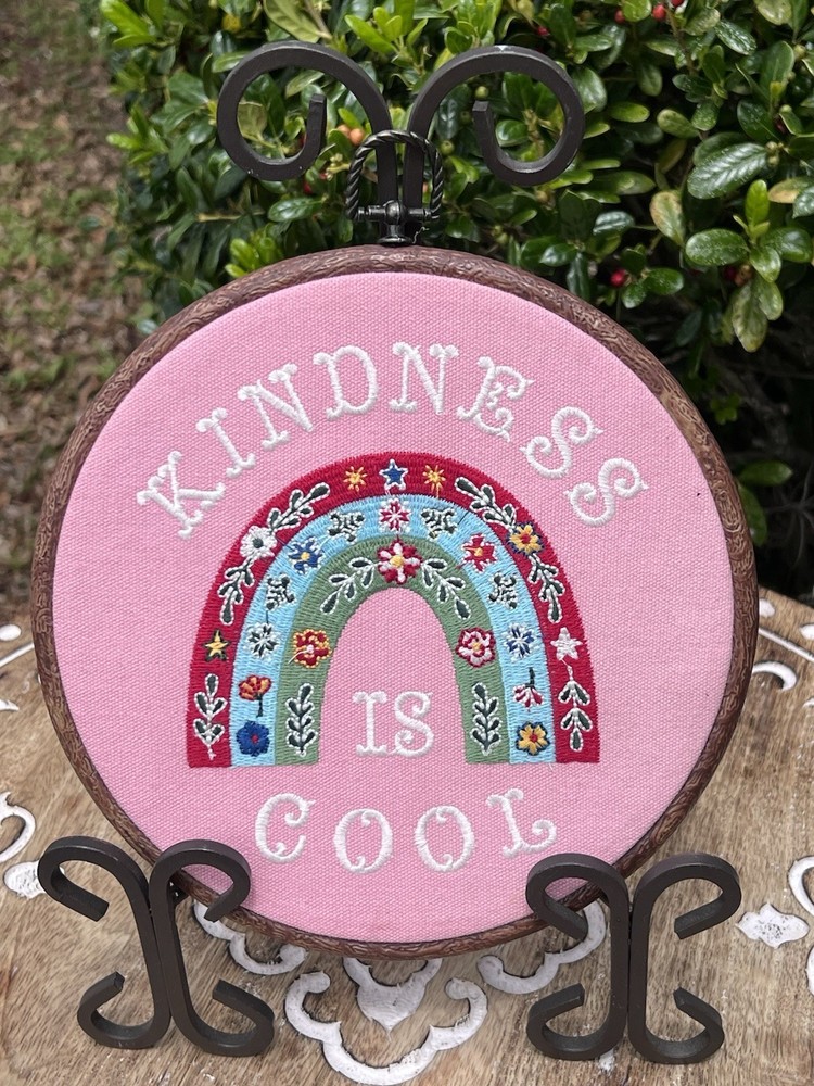 “Kindness Is Cool” Needlepoint Embroidery