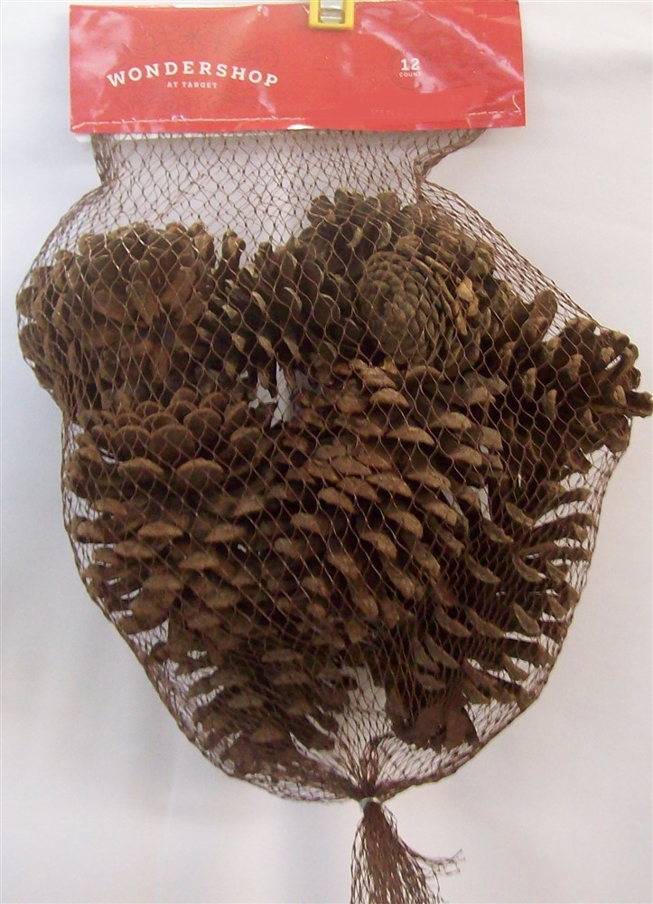 New 12 Pinecones Plain Brown
