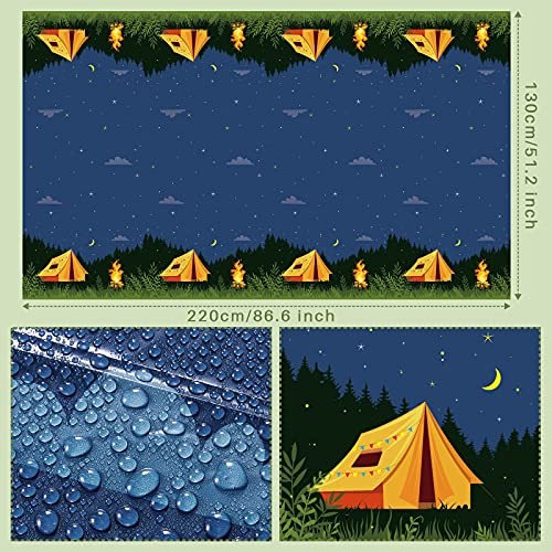 Pieces Camping Party Decorations Camping Tablecloth Plastic Rectangular 2