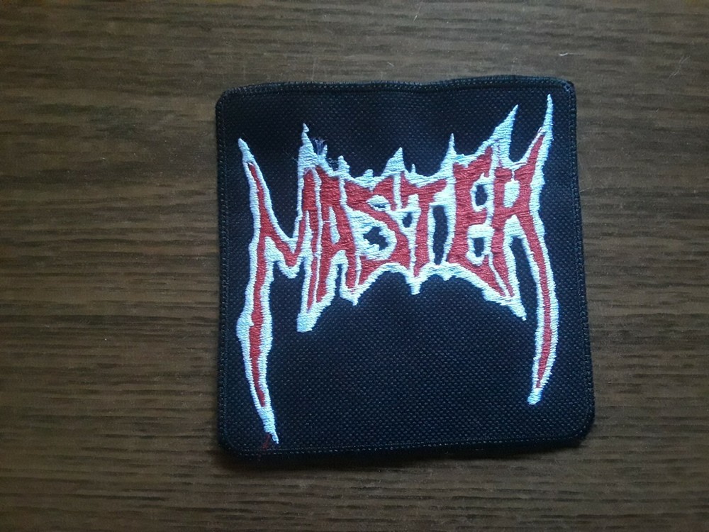 MASTER,SEW ON RED  AND WHITE EMBROIDERED PATCH