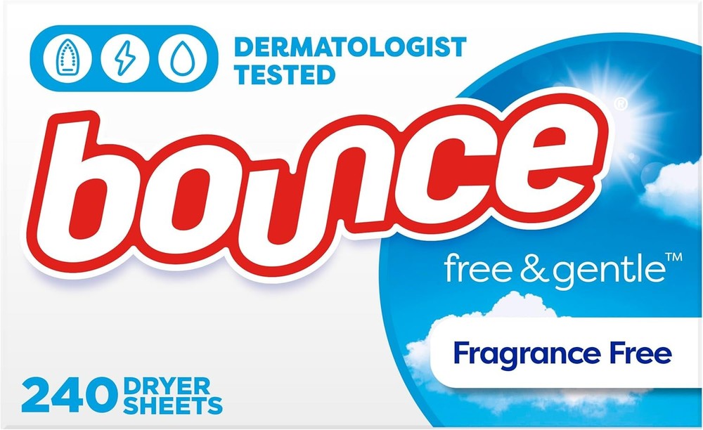 Bounce Free & Gentle Dryer Sheets 240ct Unscented