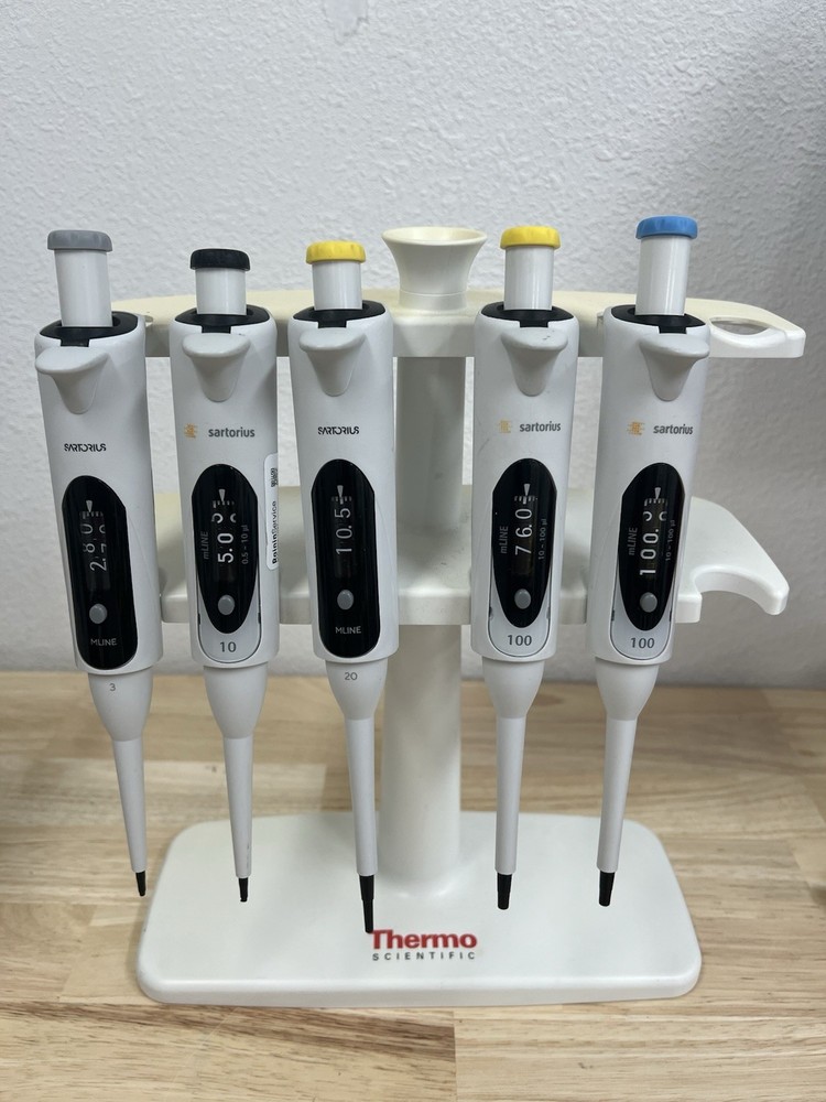 Sartorius Mline Pipettes (5 Total) With Stand