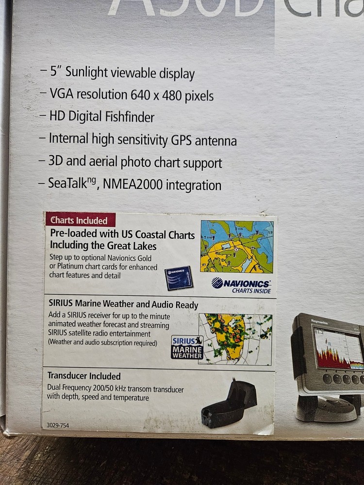 Raymarine A50D Chartplotter/ Fishfinder Multifunction Display w/ Transducer