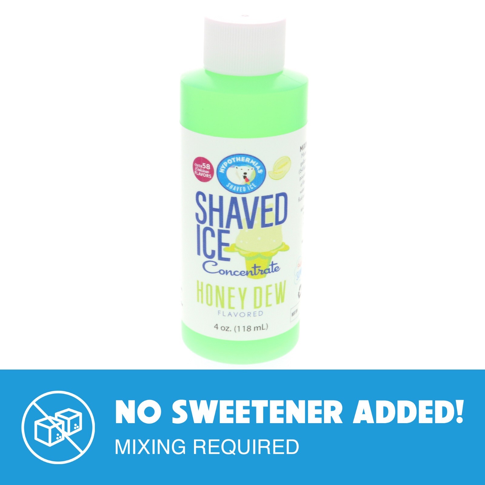 Hypothermias HONEY DEW Flavor Syrup  Snow Cone machine Concentrate UNSWEET