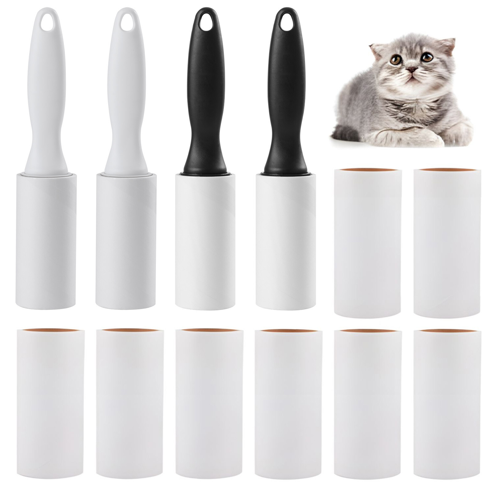 Lint Rollers for Pet Hair Extra Sticky Portable Fuzz Remover Handle with Refills
