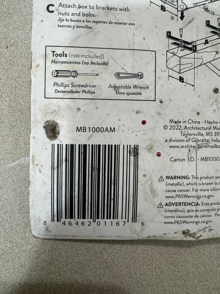 Architectural Mailboxes Mailbox Mounting Bracket MB1000AM