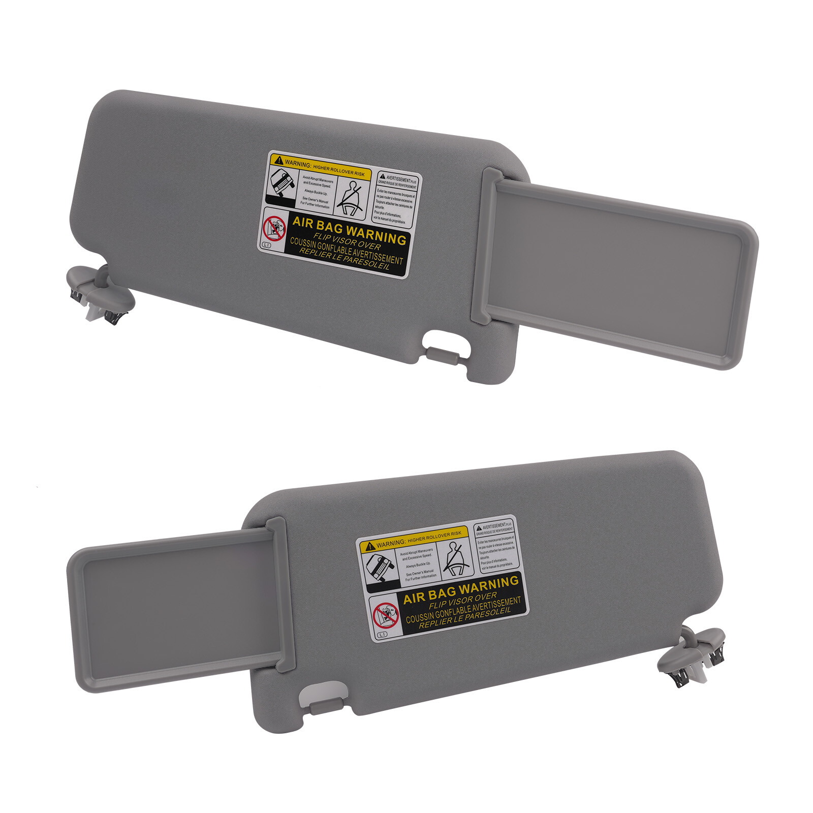 Gray Sun Visor Pair Left & Right Side For Toyota RAV4 2006-2012 74320-42501-B2