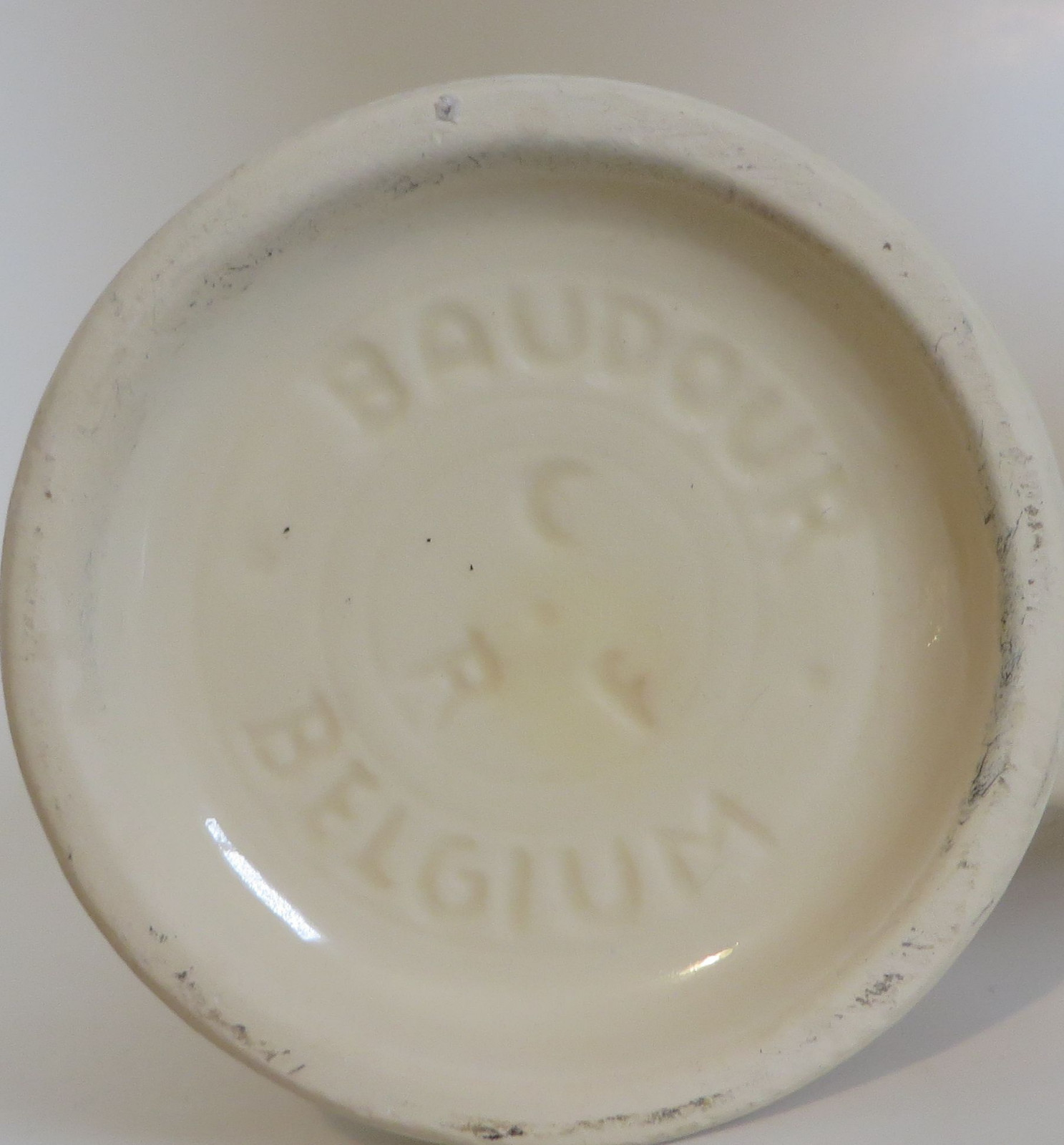 Kronenbourg Beer Ceramic Glazed Pottery Stein Mug 12oz Baudour Belgium Bar