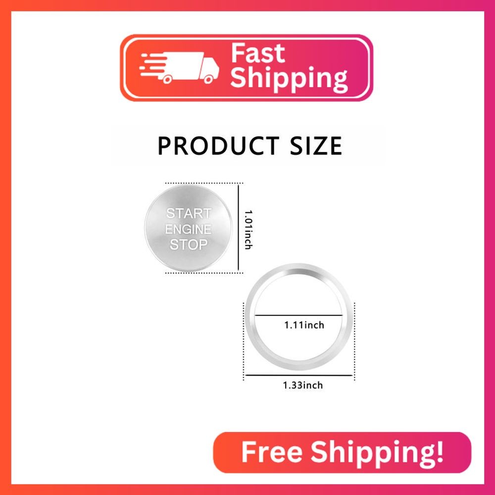 Car Push Start Button Cover Compatible with Audi,Cool Aluminum Engine Start Butt