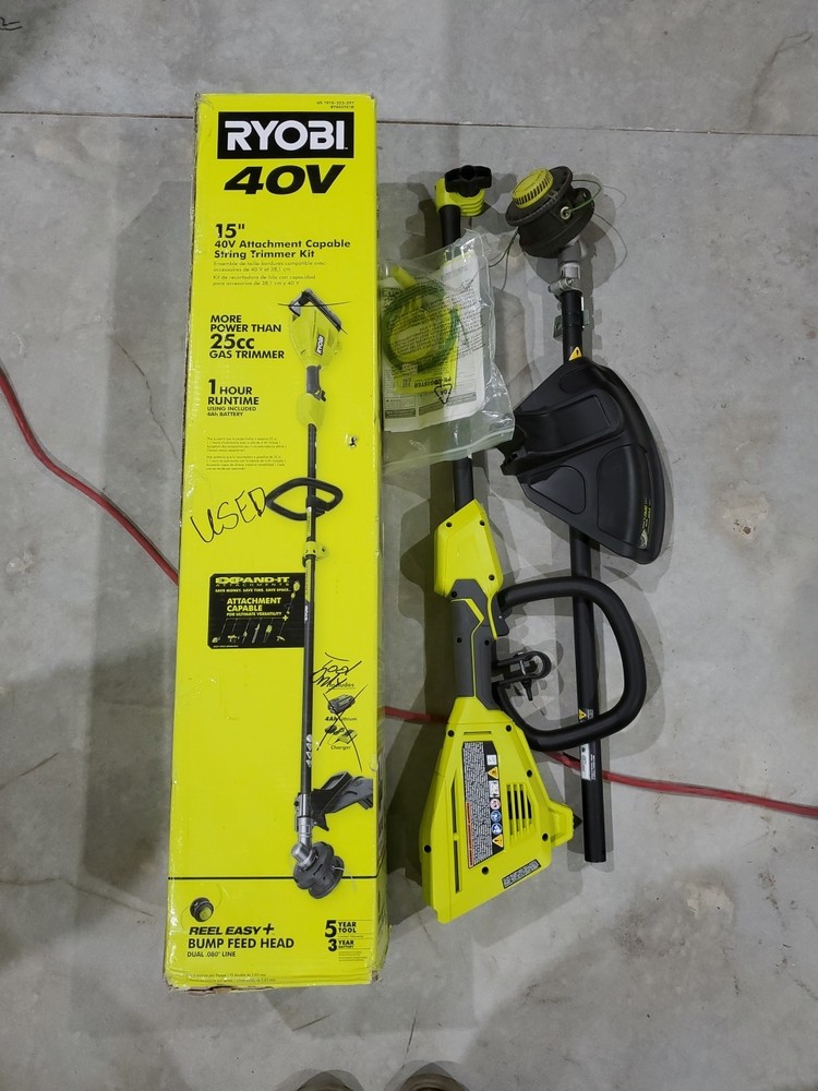 Ryobi 40V 15 in String Trimmer Attachment Capable Used Condition - Tool Only