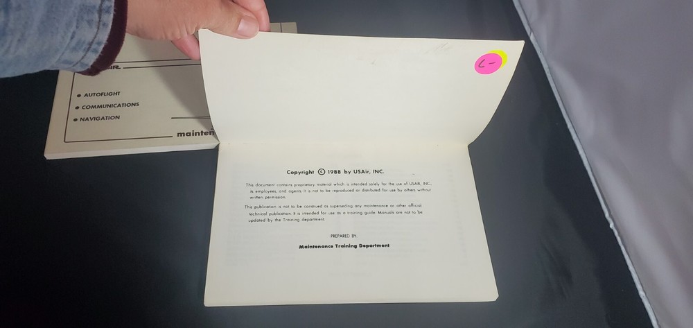 US AIR Boeing 727 Maintenance Training Component Locator Guide 1988 - 2 booklets