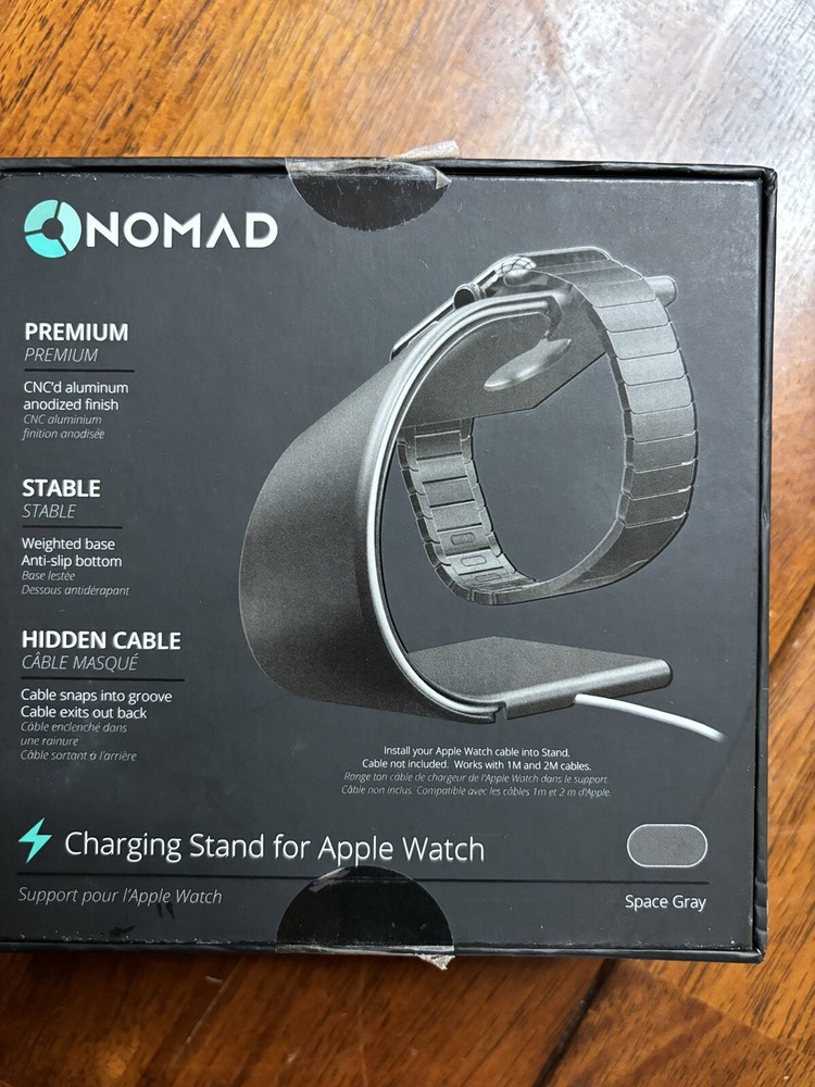 Nomad SOLID ALUMINUM Stand Charger for APPLE WATCH Space Gray