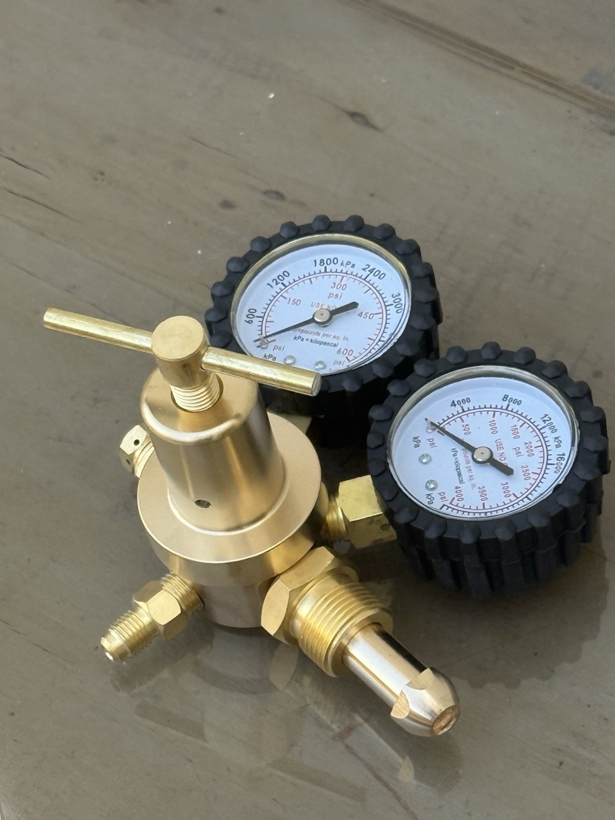 Nitrogen Dual Gas Regulator 0-600 PSI HVAC Purging Pressure Charge CGA580 & HOSE