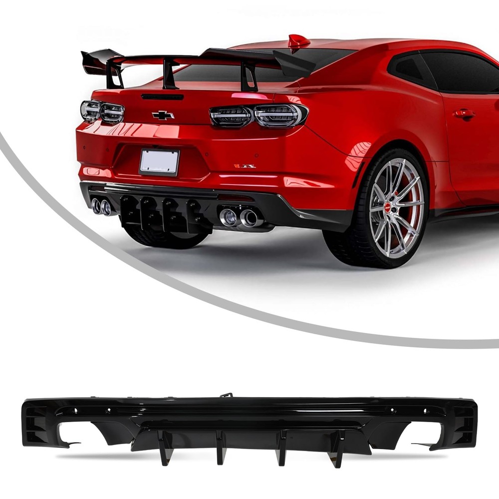 Rear Diffuser for 2016-2023 Camaro LS LT LT1 SS Shark Fin Gloss Black