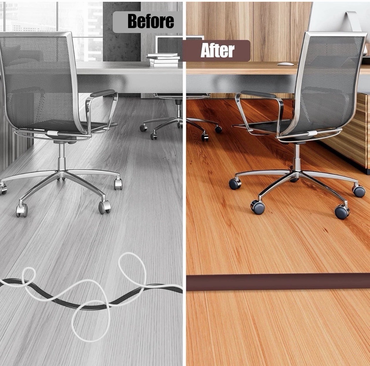 10Ft Floor Cord Cover Self Adhesive Cord Hider Floor 10Ft Floor Cable Protector