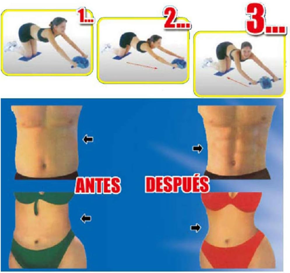 Ab Roller for Abs Workout - Abdominal Exercise Rollers with 4 Wheels blue