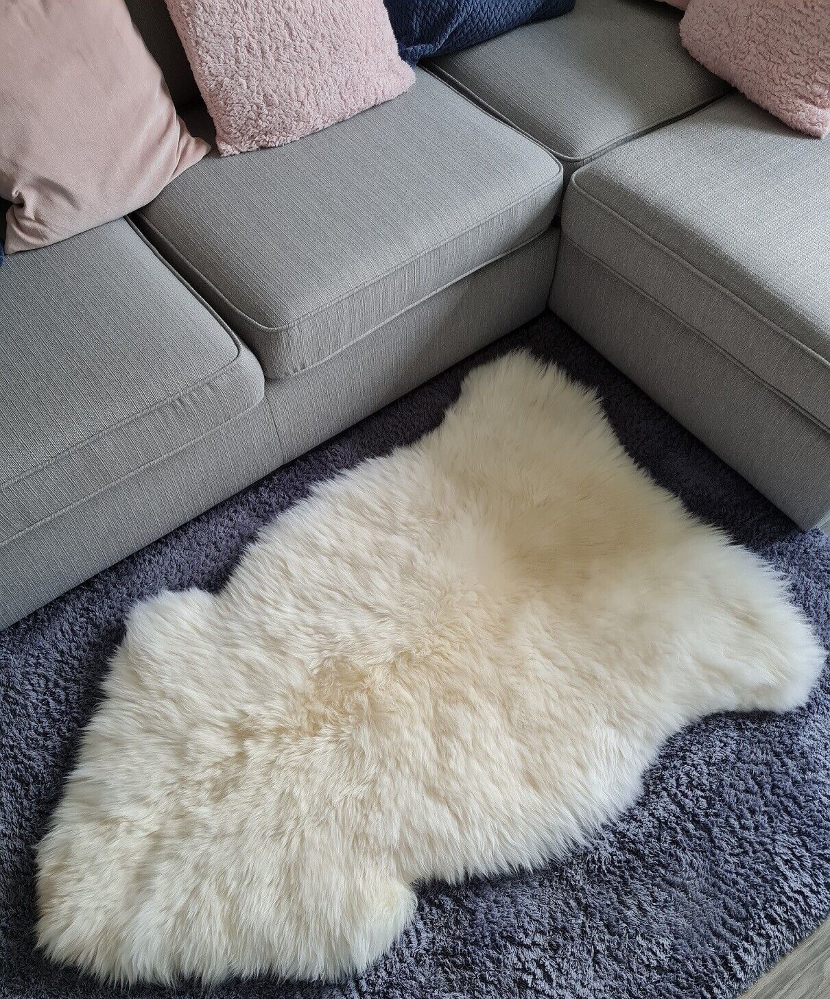 Ivory Real Sheepskin Rugs Fluffy Fur Sofa Couch Mats Soft Skin Fur Car Seat Pads