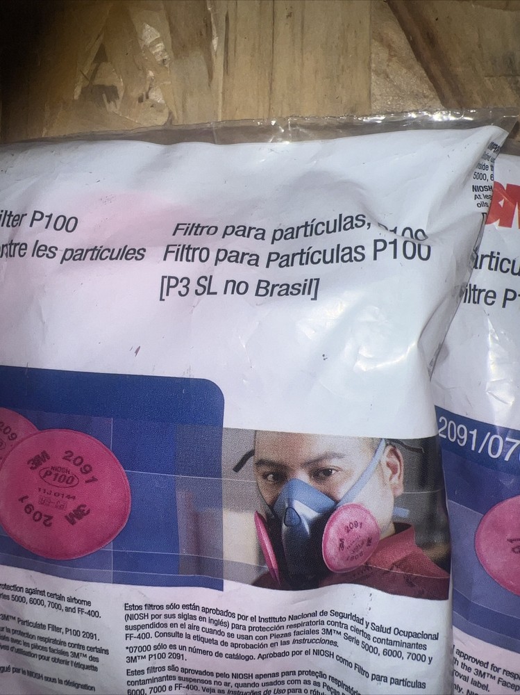 (2) 3M 2091 Particulate Filter P100 For 5000, 6000, 7000, FF-400