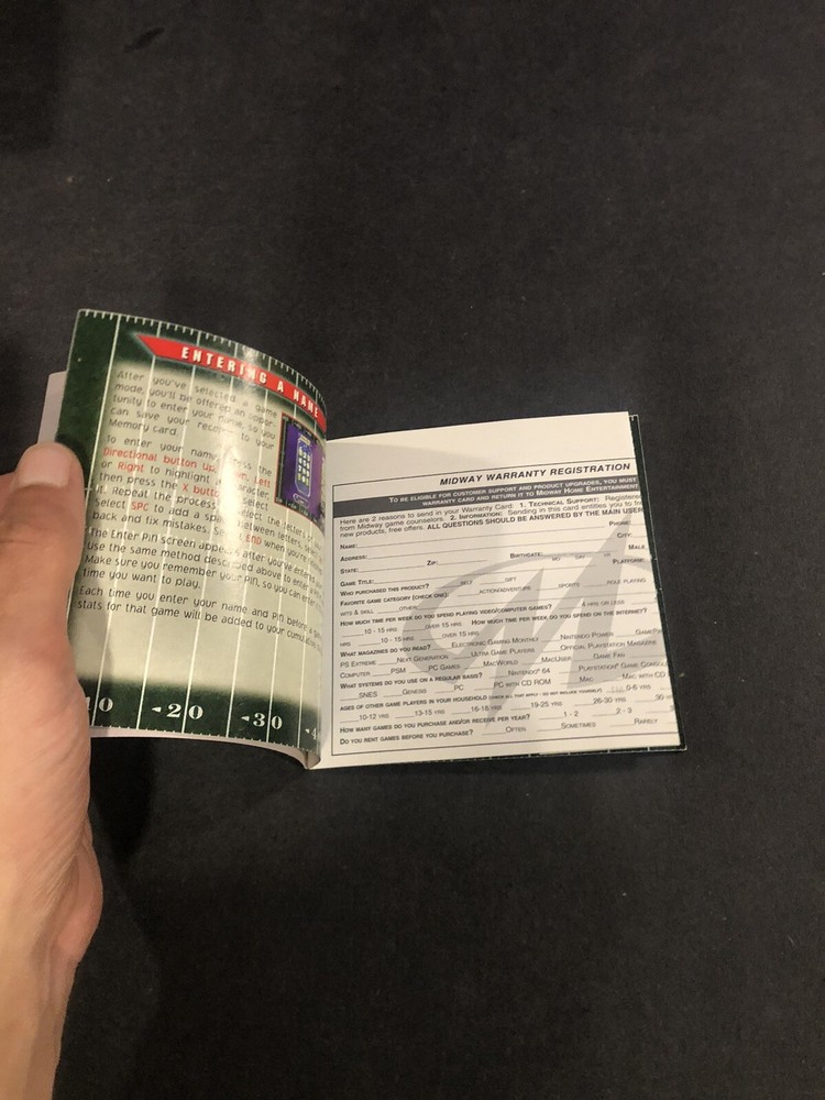 nfl blitz ps1 Manual Only