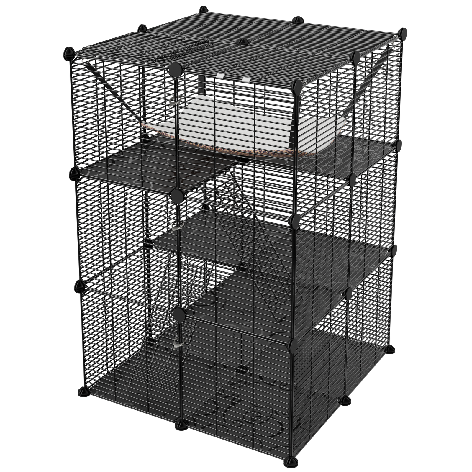 Fit 1-2 Cats Cat Cage Indoor Cat Enclosures DIY Cat Playpen Metal Kennel Hammock
