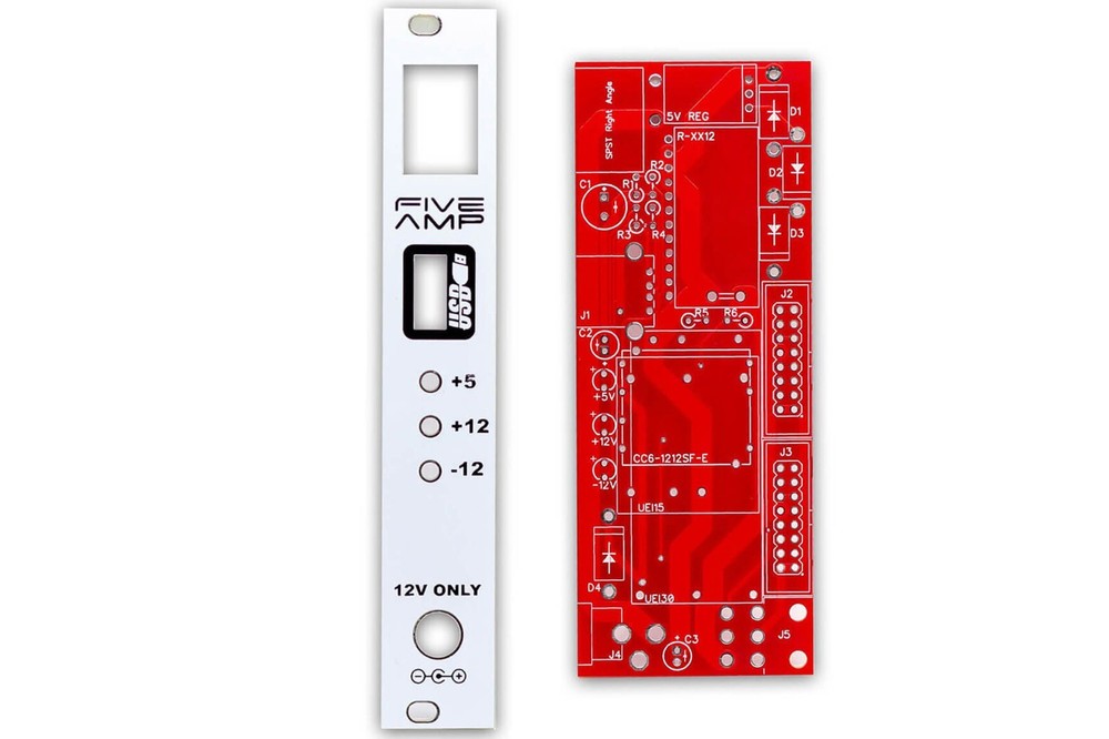 Synthrotek Five Amp PCB and Panel - Eurorack Power Supply Module PCB Set