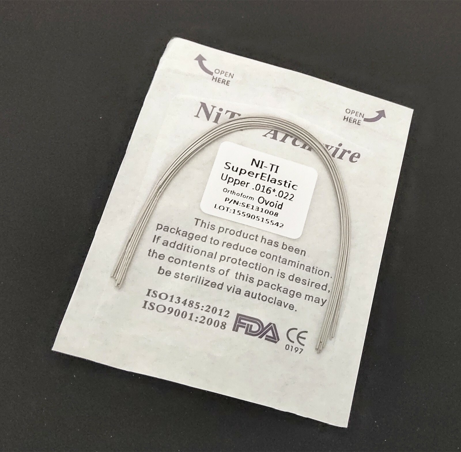 Dental Orthodontic Rectangular Super Elastic Niti Arch Wire Bows Ovoid Form