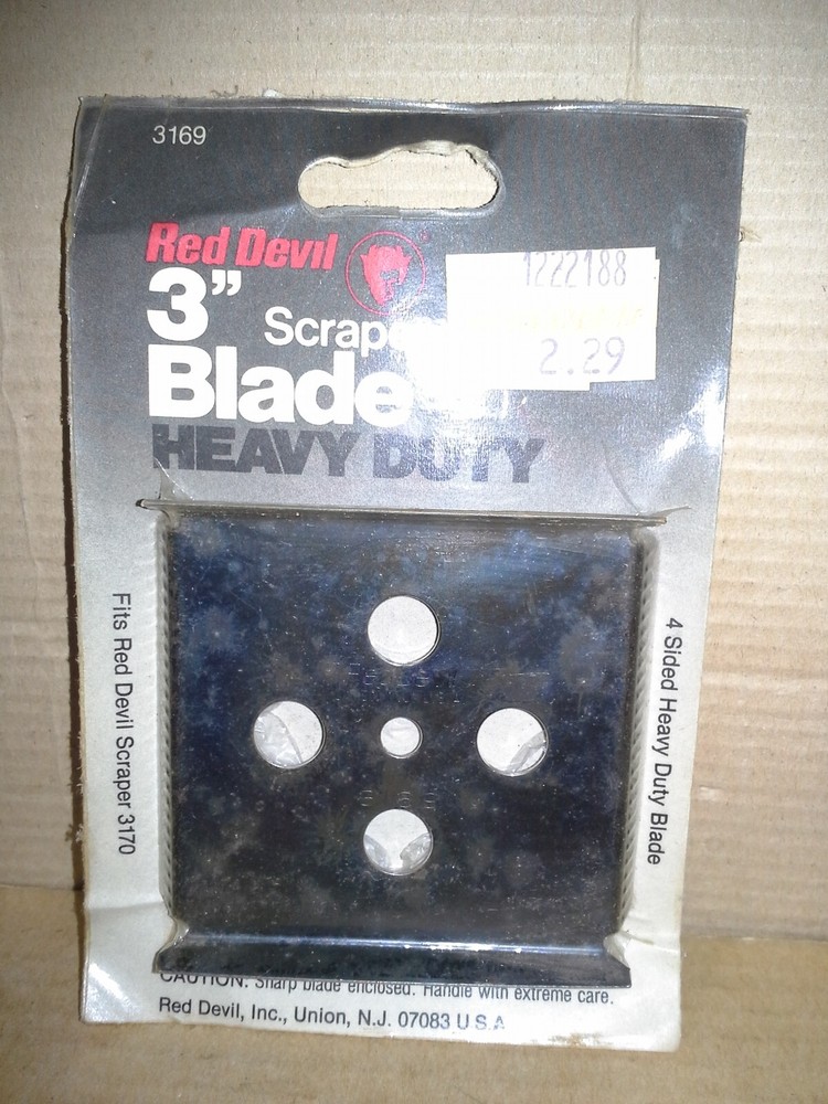 Red Devil 3169 3" Scraper Blade Heavy Duty-Fits Red Devil Scraper 3170. NOS