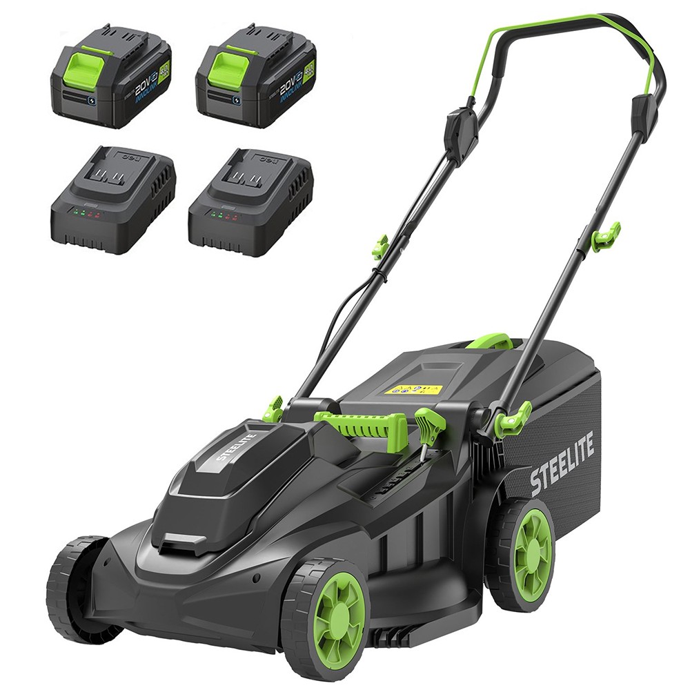 Steelite 42V (2x21V) 17 Inch Cordless Lawn Mower with 2x4.0 Ah Battery & Charger