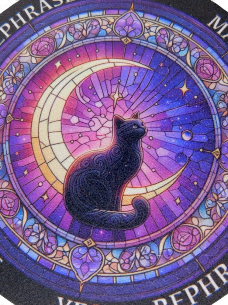 Mystical Cat Pendulum Board 6" - Reversible Coaster & Divination - New