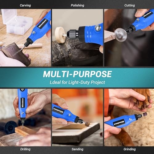 Cordless Rotary Tool, 5 Variable Speed Mini Rotary Tool Kit with 70 Blue