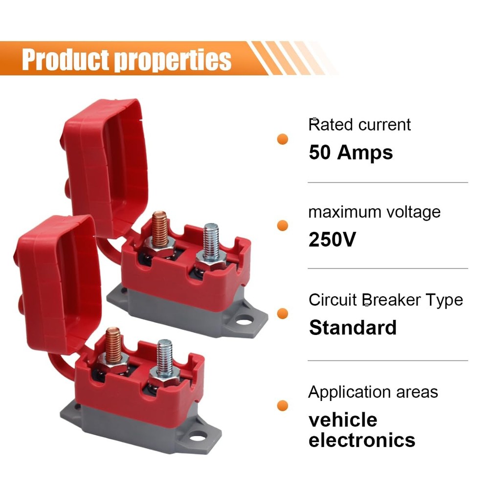 4PCS DC 12V-24V Automatic Reset Circuit Breaker, Current Overload Protector...