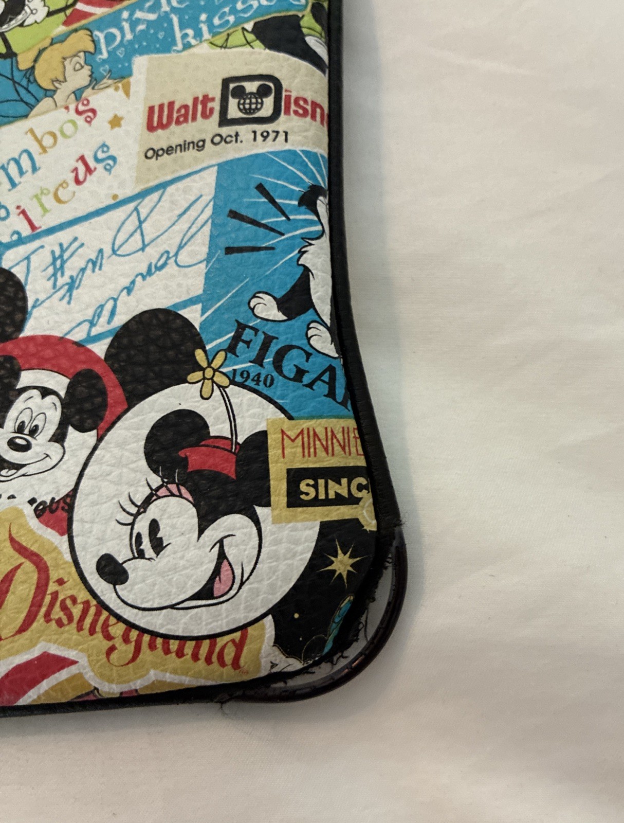 Disney Parks Collage Crossbody Bag~9.5x9”adjust. Strap~clean needs a little Love