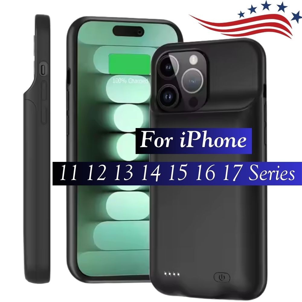 For iPhone 17 16 15 14 13 12 11 Pro Max Battery Charger Power Bank Charging Case
