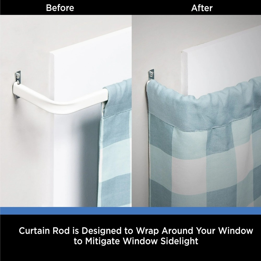 (2 pack) Mainstays 3" Basic Metal Wrap Around Adjustable Curtain Rod