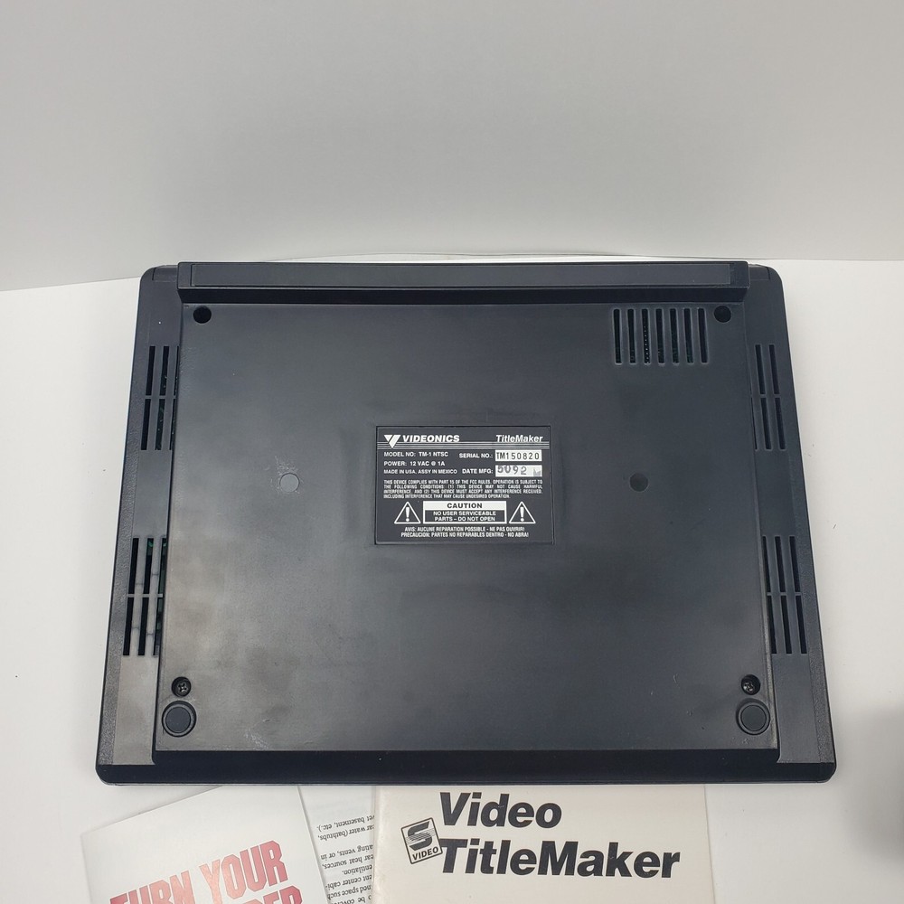 Videonics Video TitleMaker Model TM-1 with Power Supply Manual Box Untested