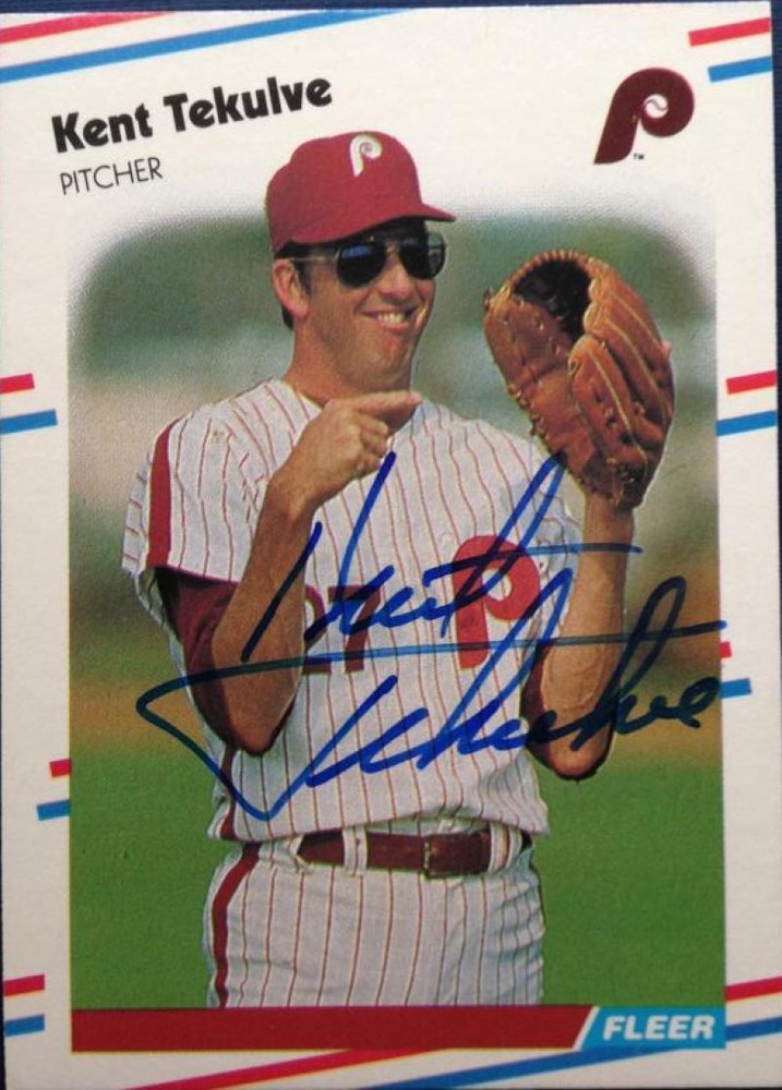 Kent Tekulve Autographed 1988 Fleer #318