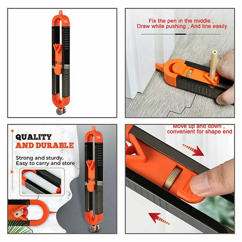 Profile Scribing Ruler Contour Gauge with Lock - Precise Scribe Tool Woodworking