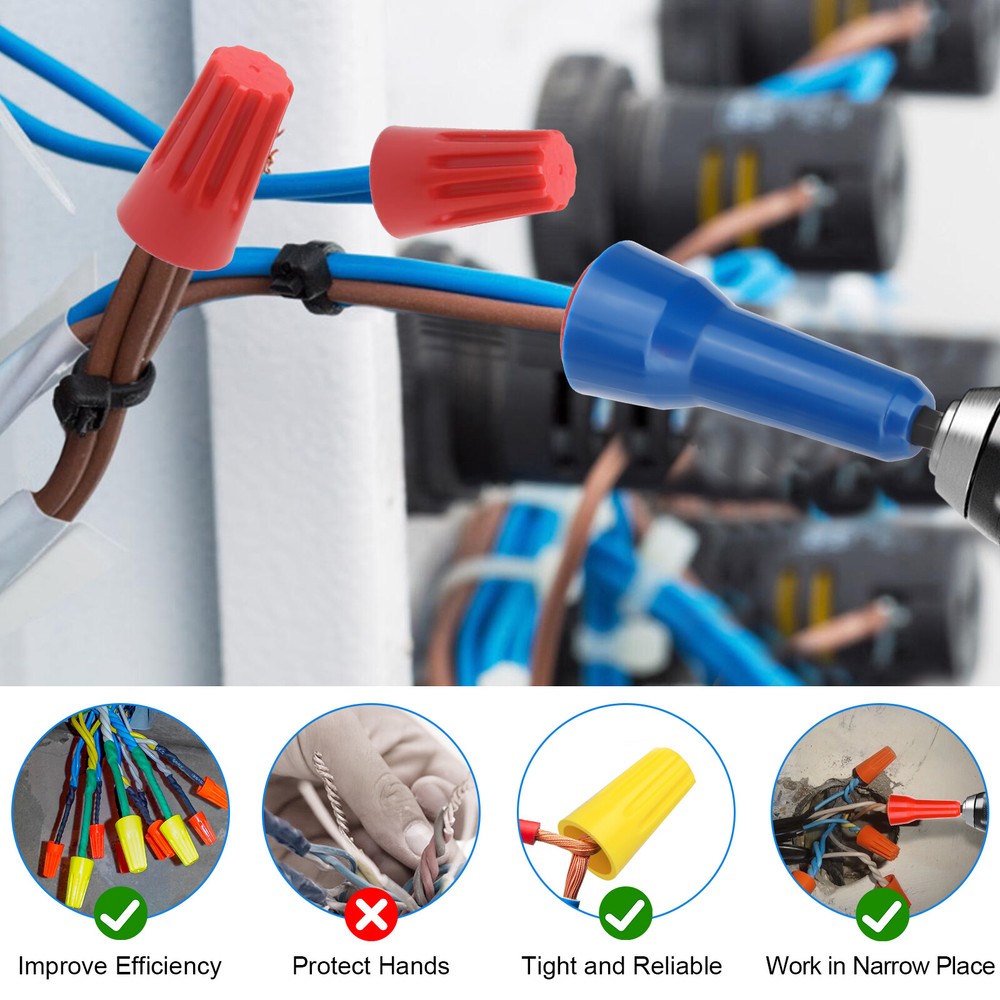 3PCS Wire Nut Twister Tools for Drill, Wire Cable Nut Twisting with 1/4" Chuck