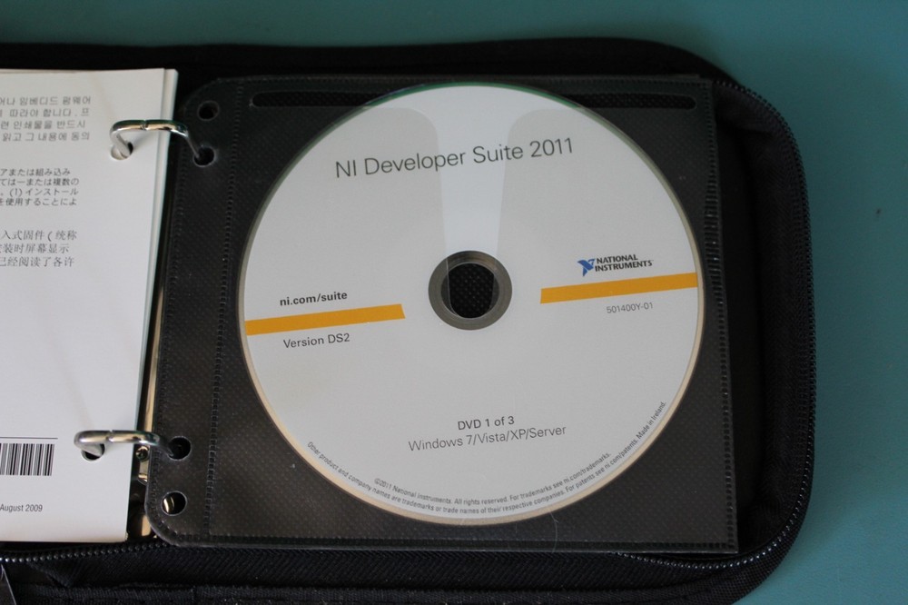 NATIONAL INSTRUMENTS DS2 NI DEVELOPER SUITE 2011 VTG SOFTWARE 4 DISKS + CASE