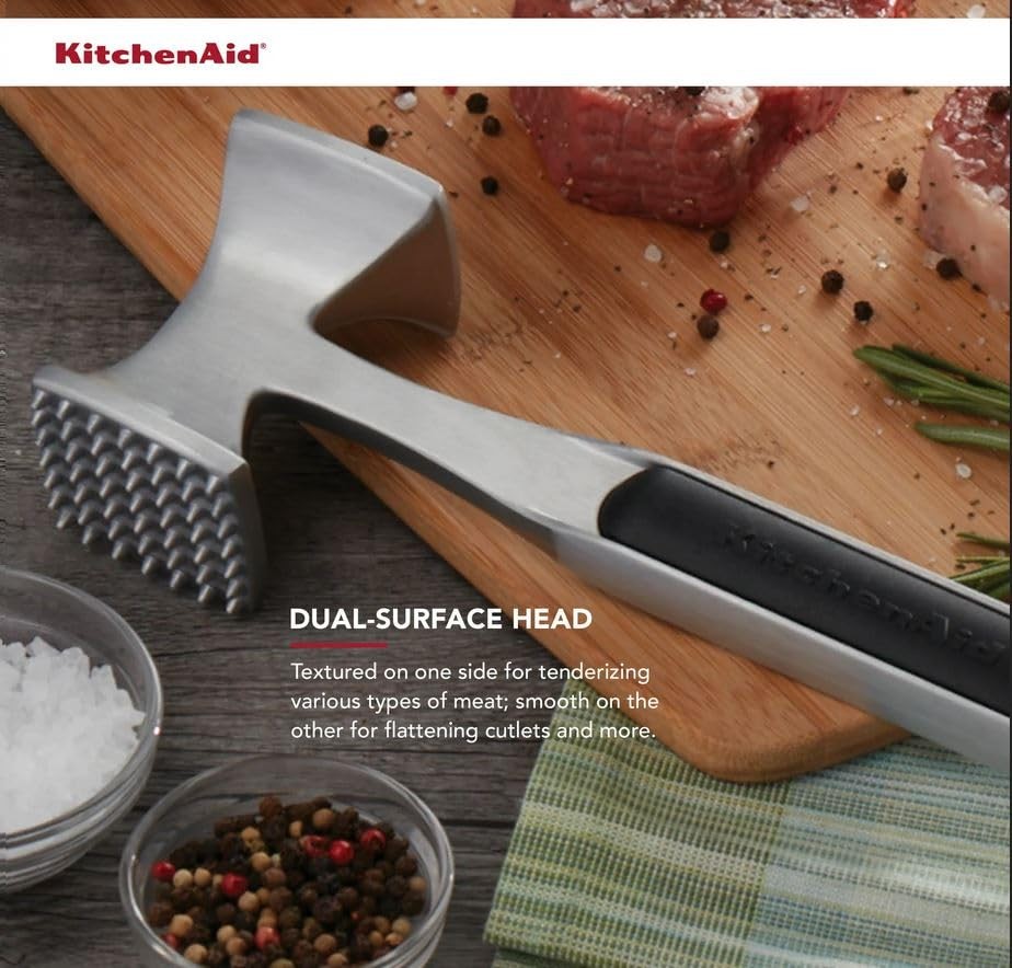 KitchenAid Gourmet Multi Sided Meat Tenderizer for Pounding One Size, Black