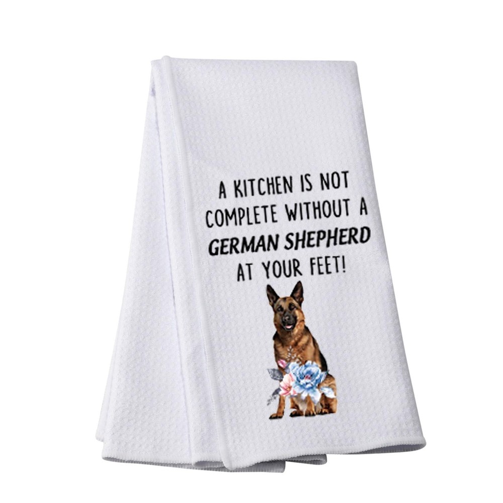 PWHAOO German Shepherd Kitchen Towel A Kitchen is Not Complete Without A Germ...