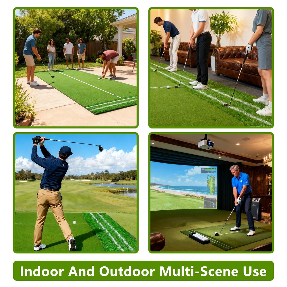 5x4ft Golf Mat -Dual-Turf Golf Hitting Mat with Alignment Lines