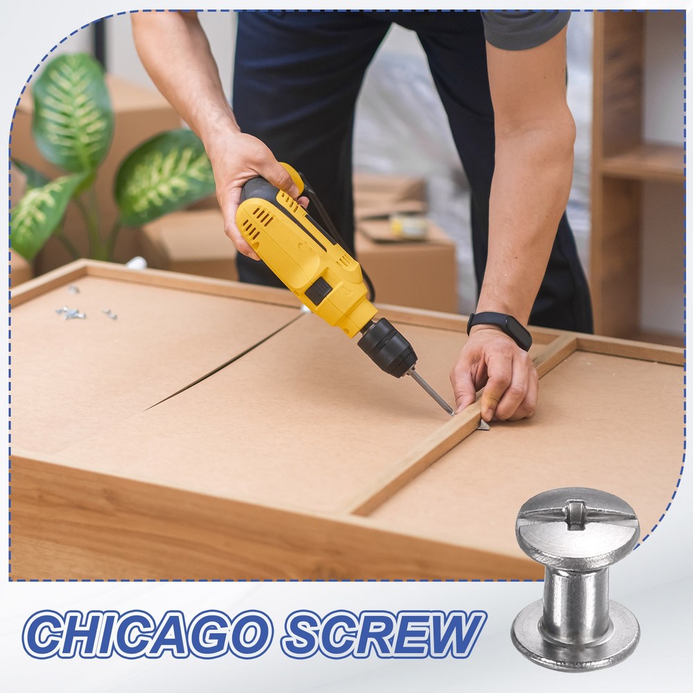 40set Phillips Chicago Screw M2x6mm Binding Post Screw, Silver