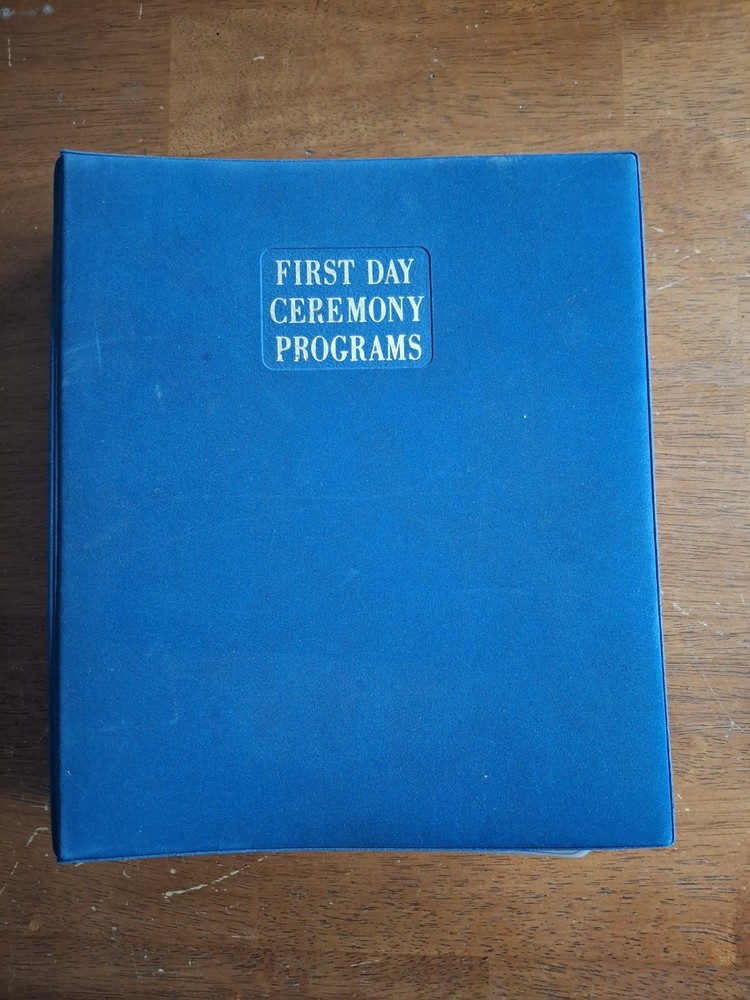 Blue Fleetwood First Day Ceremony Programs Binder with 53 pages