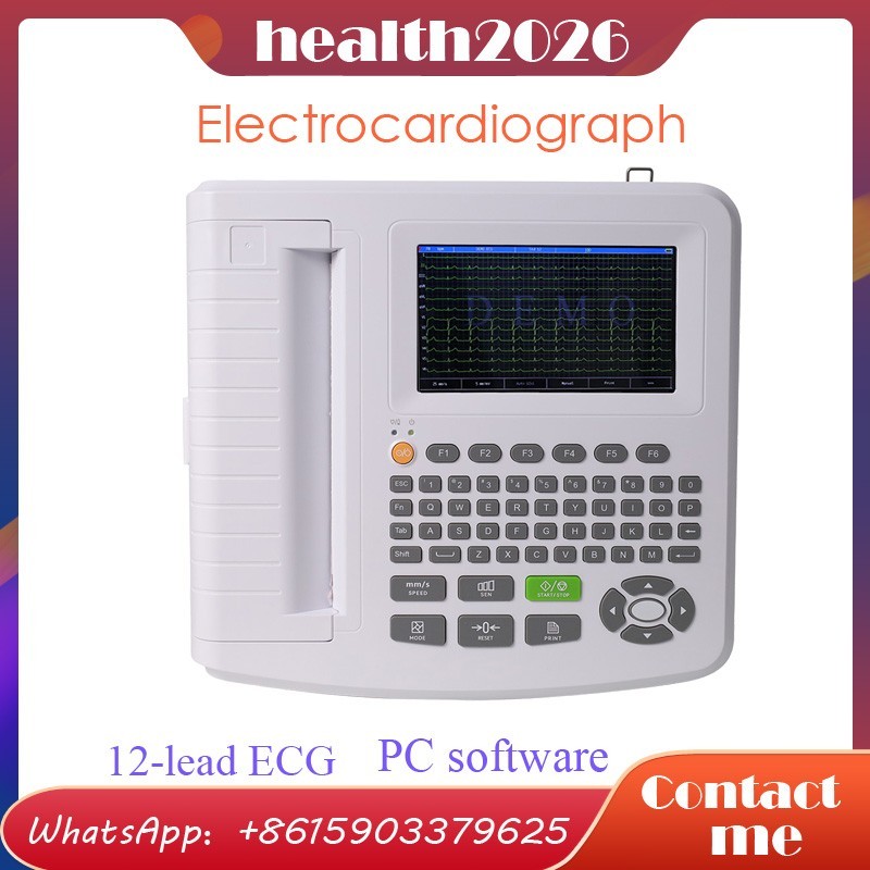 Portable 12-Lead ECG Machine w printing & interpretation for Professional Usage