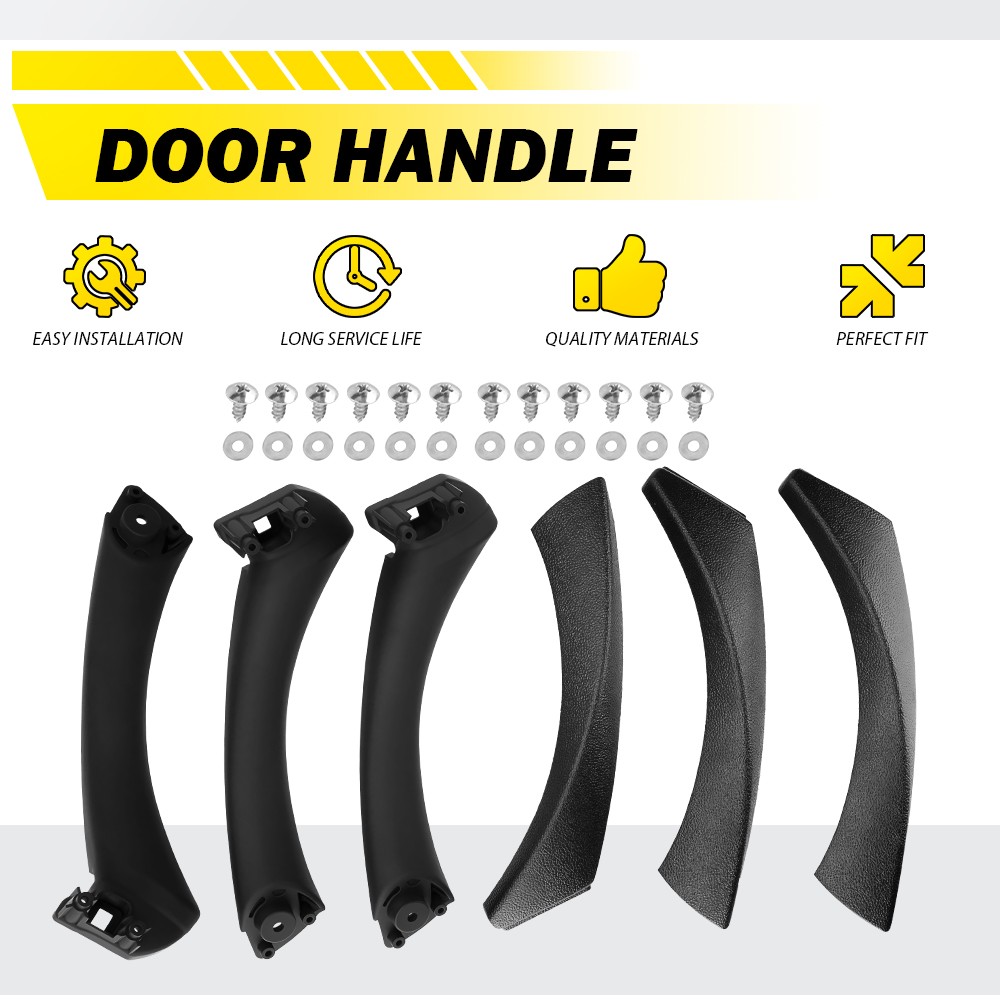 6PCS/Set Interior Door Pull Handle Trim Cover For 2005-2013 BMW E90/E91/E92/E93