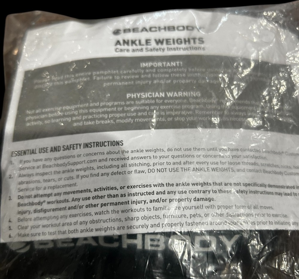 Beach Body 2 Pound Ankle Weights Set Unused
