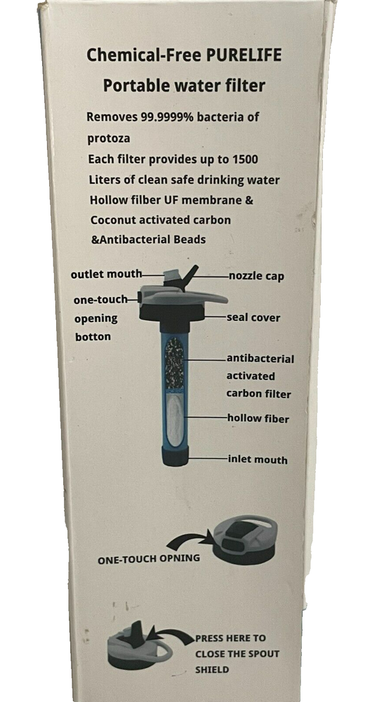 Time Whale Song Water Filter Bottle BPA Free 650 mL