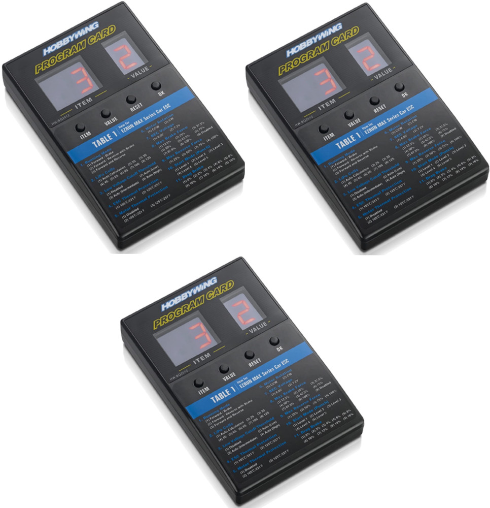3 Pack, HOBBYWING LED Program Card for Hobbywing ESC