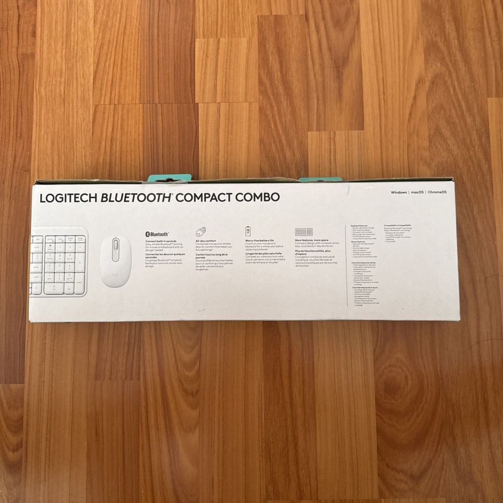 Logitech Bluetooth Compact Combo White (Keyboard + Mouse). New Sealed